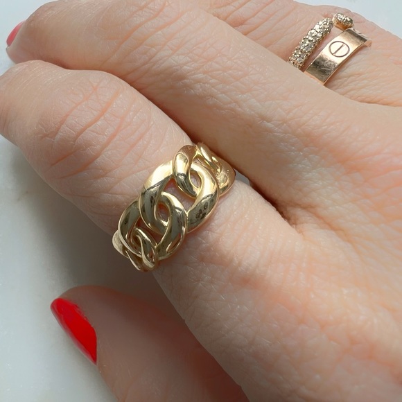 14K Yellow Gold Cuban Ring - Picture 5 of 6